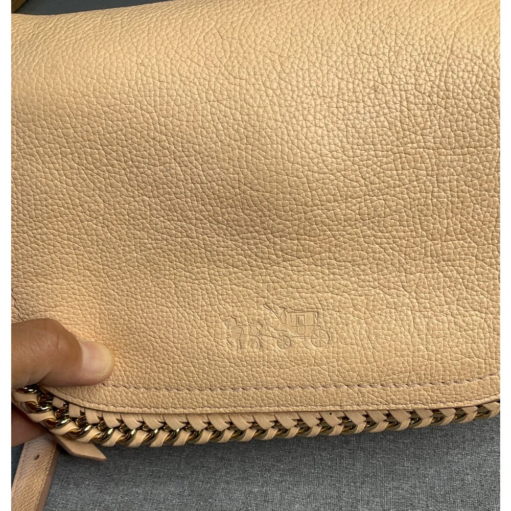 COACH DAKOTAH Apricot Leather Small Whipstitched Flap Saddle Crossbody 34397